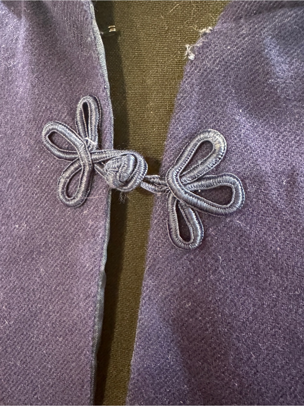 Vintage Navy Blue Heavyweight Hooded Cloak  Cape Full Circle Cut, Satin Lined - Picture 5 of 10